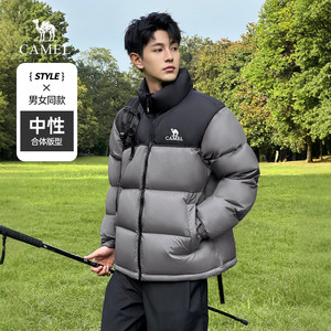 王俊凯同款骆驼火山羽绒服男冬季加厚保暖防寒面包服情侣短款外套
