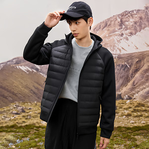 雅鹿排骨轻薄款羽绒服男2025冬季新款拼接青少年短款轻便保暖外套