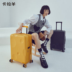 【下拉享优惠】卡拉羊芝士行李箱拉杆箱20寸登机箱女大容量旅行箱
