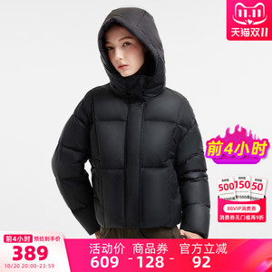 骆驼女装羽绒服短款2025冬季新款90绒保暖防寒连帽面包服羽绒外套