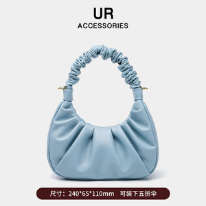 UR箱包女包休闲百搭单肩斜挎包2025新款今年流行通勤包软皮hobo包