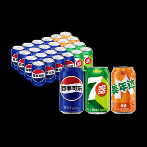 百事可乐（原味+7喜+美年达橙味）碳酸饮料包装随机
