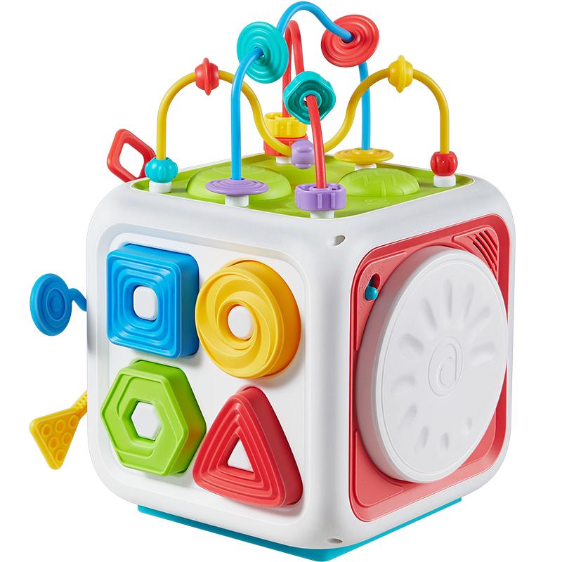 澳贝六面体益智玩具忙碌板儿童早教百宝箱宝宝绕珠多面体球多功能 96.1元