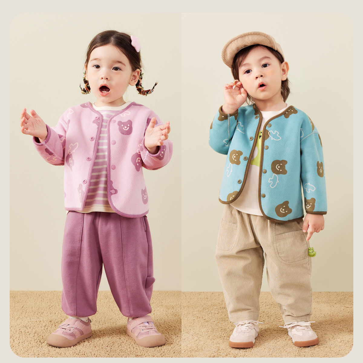 迷你巴拉巴拉男童女童毛绒外套冬季新款宝宝加厚舒适双面保暖夹克 69.9元