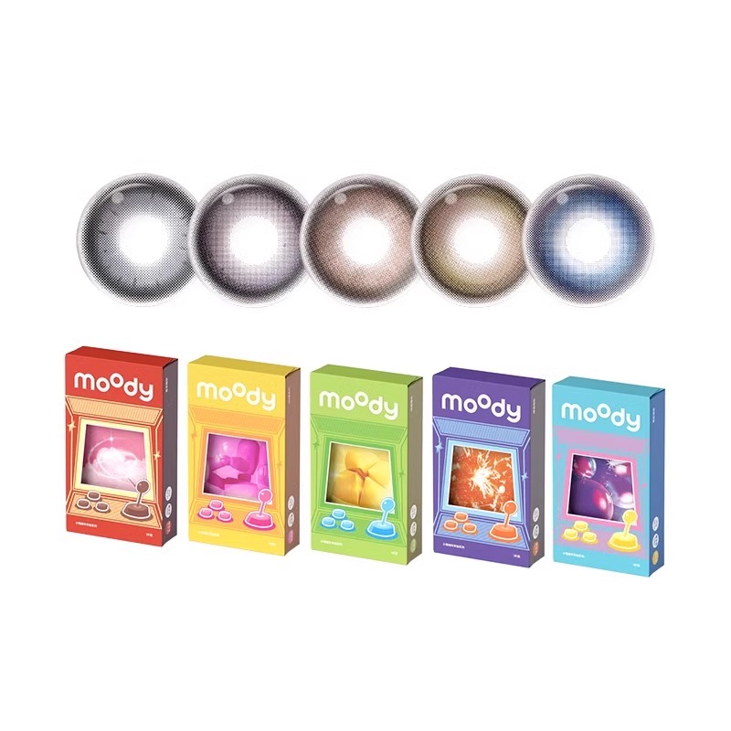 moody时光机美瞳半年抛1片装大小直径自然通勤棕色彩色隐形眼镜 32.8元