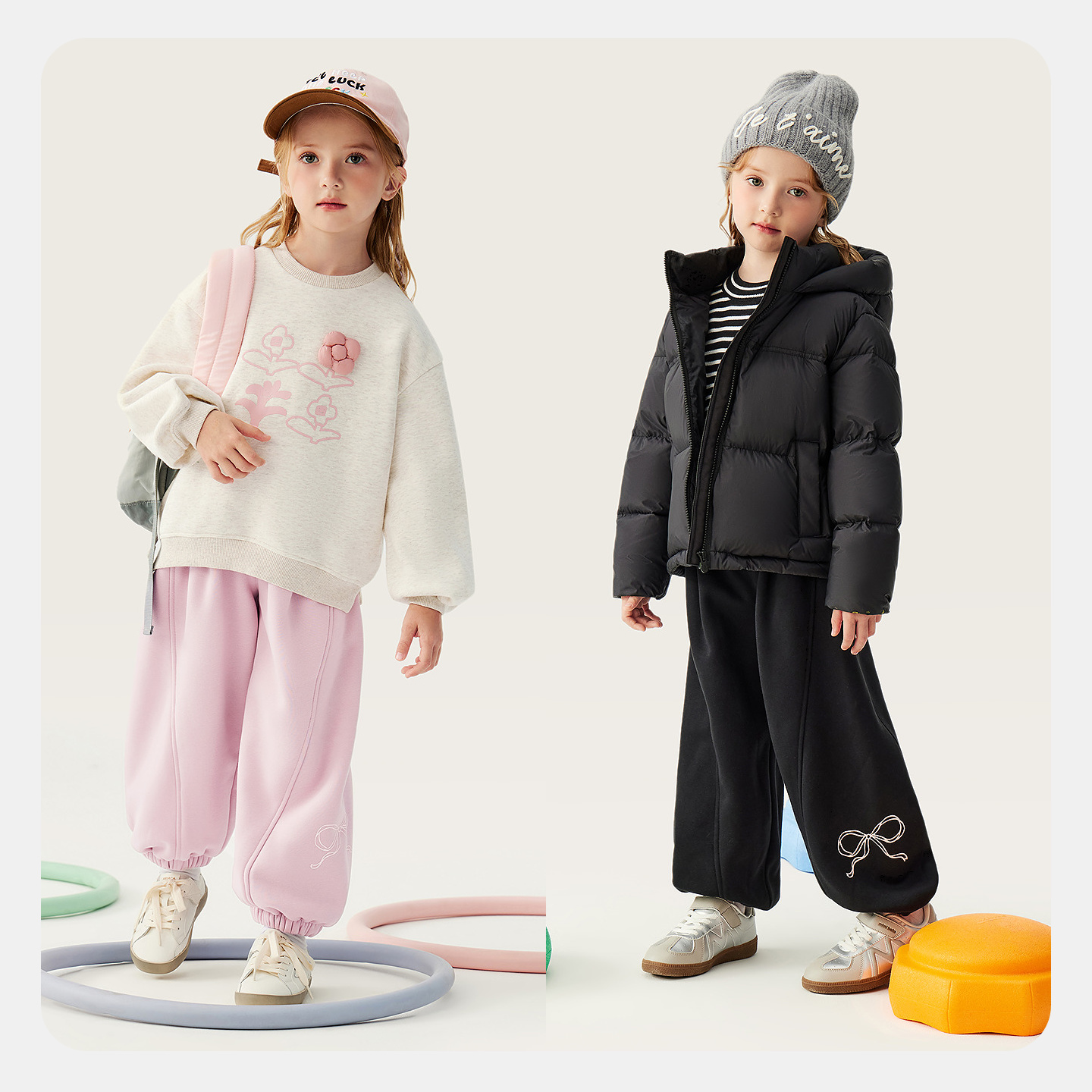 迷你巴拉巴拉女童儿童裤子蝴蝶结2025冬季新款保暖可调节加绒长裤 105.9元