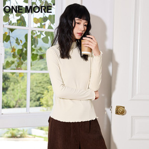 one more半高领打底衫女早秋季2025新款琥珀流光风穿搭羊绒上衣Y