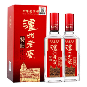 泸州老窖特曲52度浓香型高度国产白酒375ml*2盒礼盒送礼婚宴纯粮