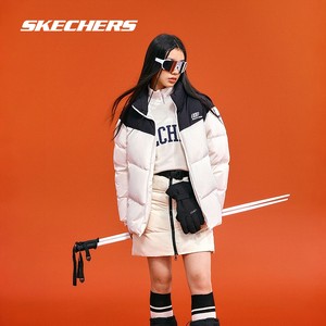 斯凯奇面包羽绒服冬季撞色男女同款潮流百搭立领短款保暖运动外套