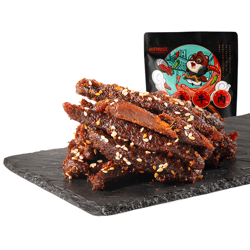 三只松鼠蜀香牛肉熟食零食大礼包麻辣牛肉干特产解馋小零食小吃 39.9元