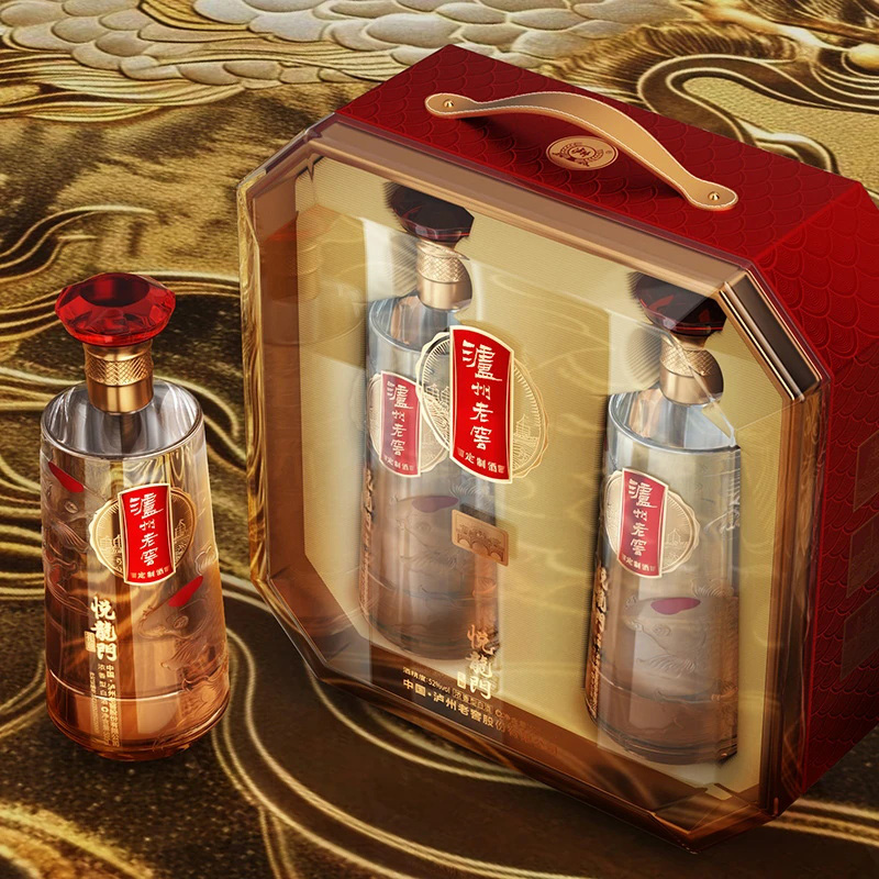 泸州老窖定制酒悦龙门礼顺礼盒52度浓香型白酒宴请送礼500ml*2瓶 229元