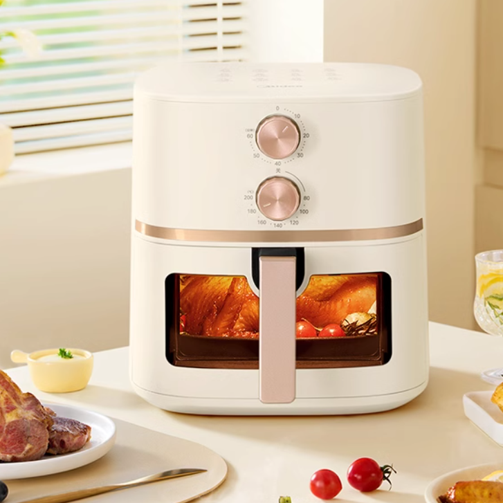 美的空气炸锅家用新款电烤箱电炸锅一体免翻面可视大容量烹饪机 155元