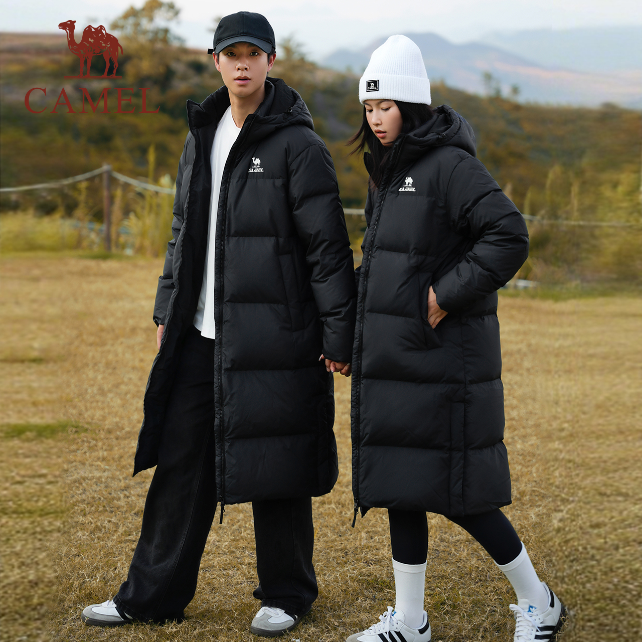 骆驼火神羽绒服北影中长款冬季女款男款90绒加厚连帽拒水羽绒外套 820元