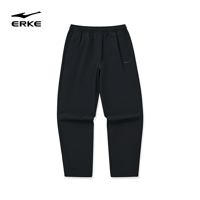 鸿星尔克裤子冬加厚男防风直筒长裤男士软壳运动裤爸爸休闲裤男裤 99.9元