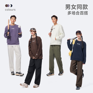 骆驼运动摇粒绒卫衣女款秋冬新款加绒情侣圆领宽松休闲套头长袖男