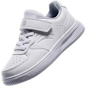 安踏儿童学生小白鞋低帮板鞋男女童春秋新款休闲运动鞋白色滑板鞋