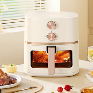 美的空气炸锅家用新款电烤箱电炸锅一体免翻面可视大容量烹饪机