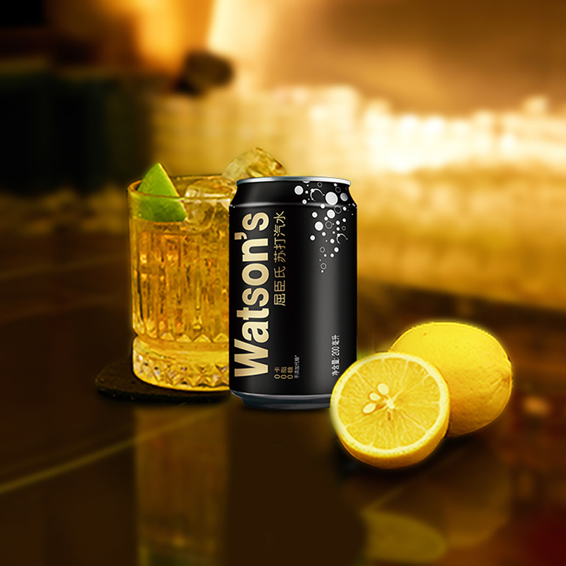 【下拉享补贴】屈臣氏原味苏打汽水碳酸饮料迷你罐整箱气泡水无糖 54.9元