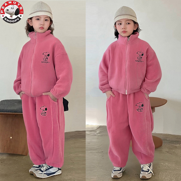 2史努比2025秋冬儿童家居服套装男女奥粒绒保暖睡衣亲子装两件套 59.9元