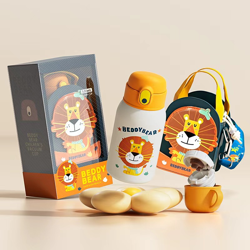杯具熊儿童保温杯男女吸管杯宝宝水杯子动物派对学生上学专用水壶 109元