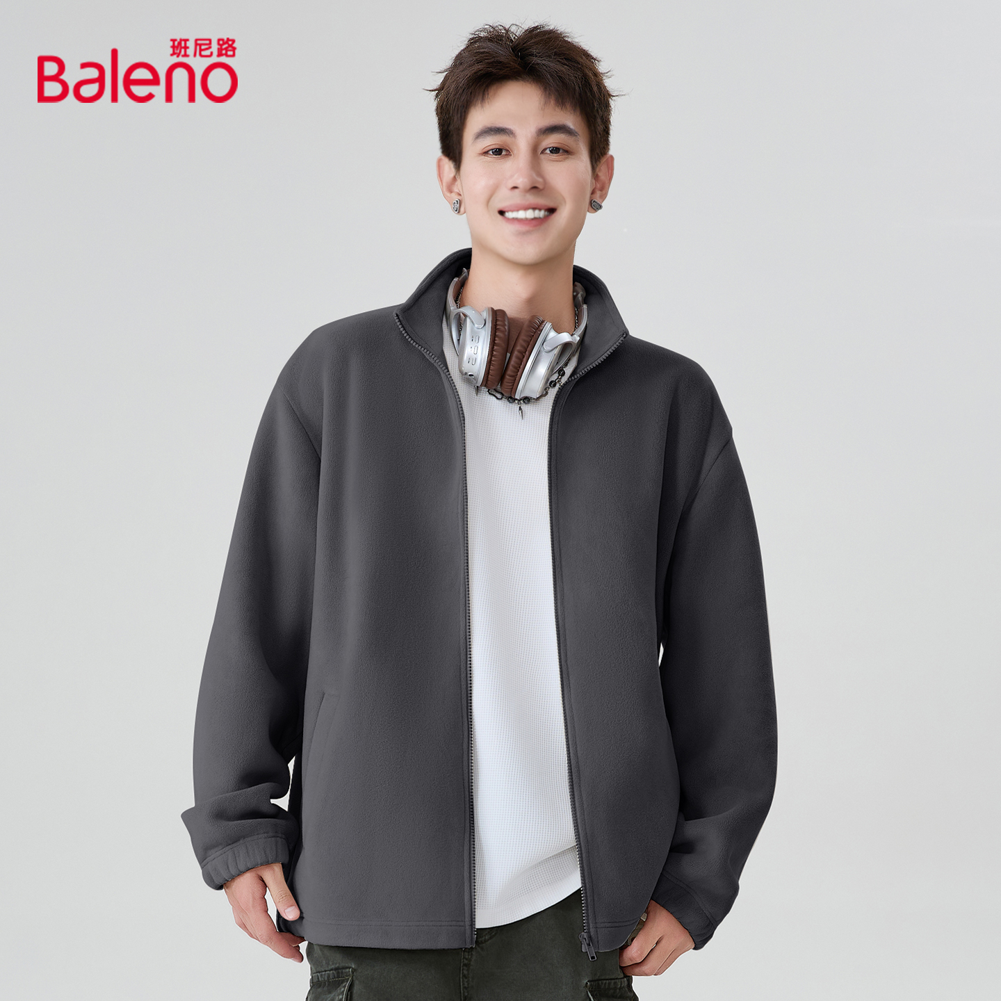 班尼路棉服男秋冬季外套加绒保暖摇粒绒内搭卫衣男夹克上衣棉袄A 39.9元