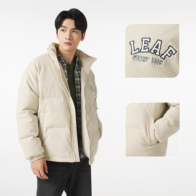 热风男子冬季新款男士肌理厚款夹克外套棉白色服黑色简约百搭 179元