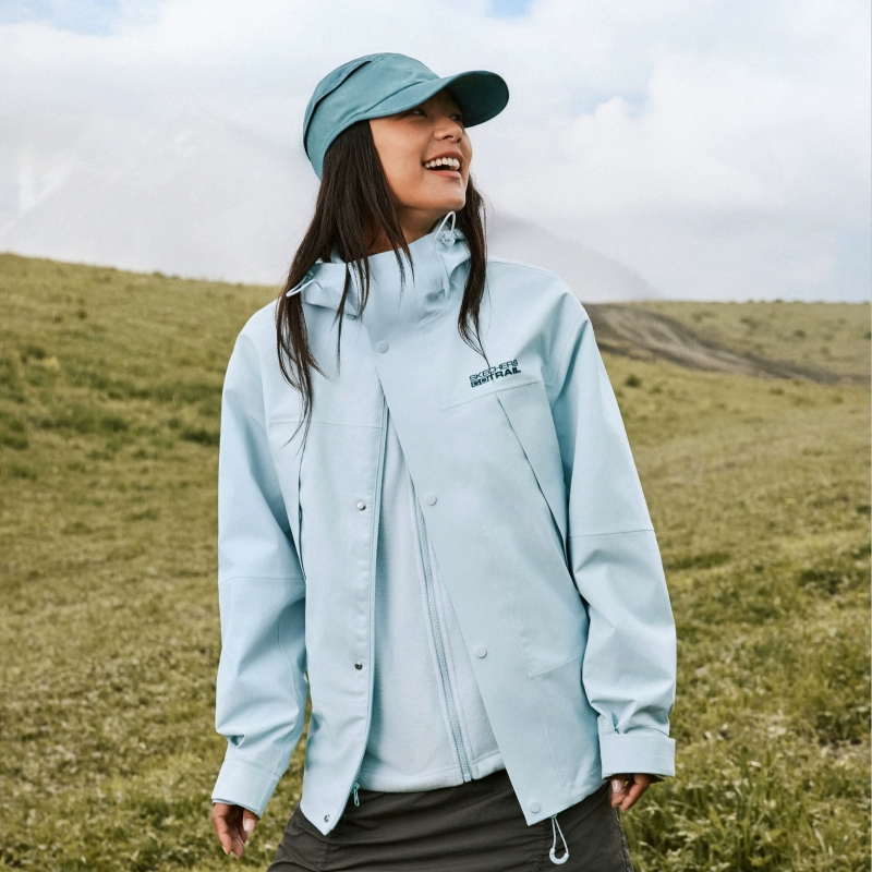 斯凯奇冲锋衣2025秋冬魔方系列三合一男女款防水透湿摇粒绒外套 330元