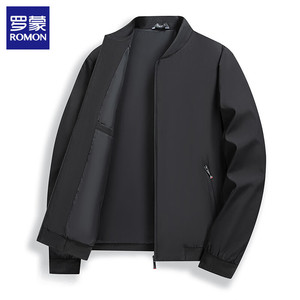 罗蒙（ROMON）春秋新款夹克外套 黑色
