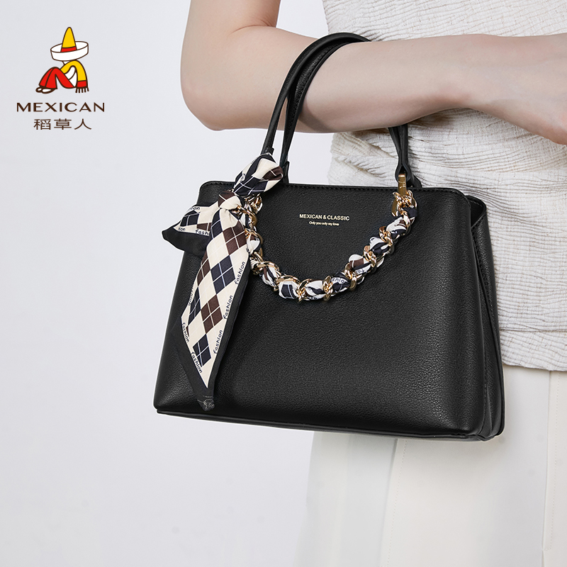 稻草人官方正品女包2025新款丝巾手提包大容量女士妈妈包包斜挎包 159元