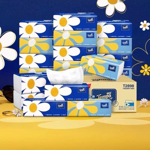【王一博推荐】Tempo得宝抽纸整箱纸巾餐巾家用实惠装4层18包纸抽