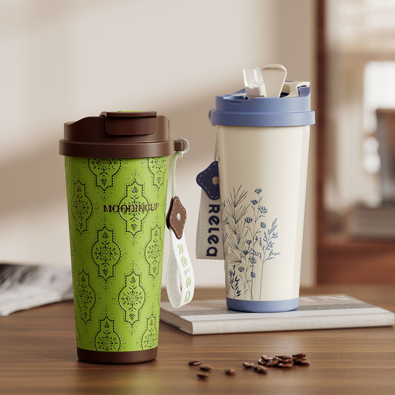 物生物智能双饮保温杯女生陶瓷内胆保冷咖啡杯外出吸管水杯子礼物 59元