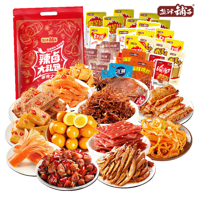 【整70包】盐津铺子辣卤零食大礼包 22.9元