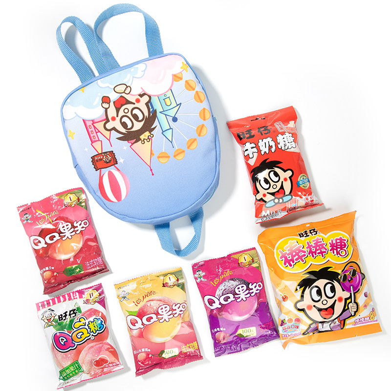 旺旺零食糖果书包402g雪饼仙贝童年礼物送礼物批发 15.9元