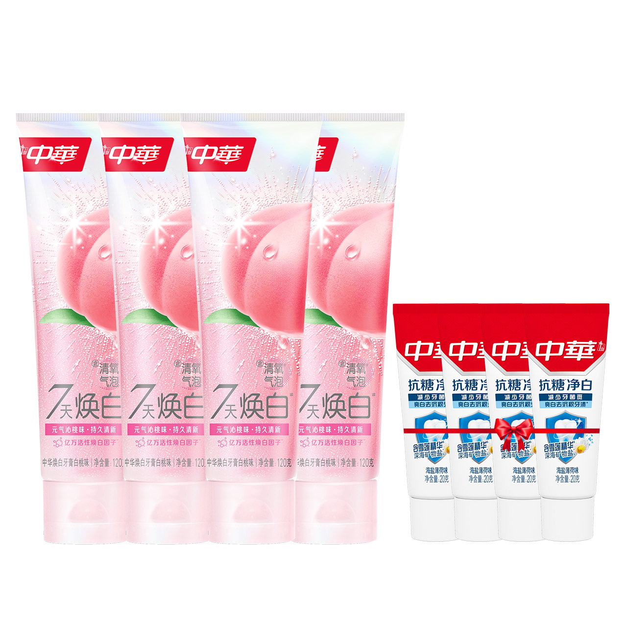 【新品】中华清氧焕白牙膏白桃味蜜桃清新口气妈生白去牙黄牙渍 34元