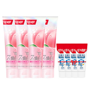【新品】中华清氧焕白牙膏白桃味蜜桃清新口气妈生白去牙黄牙渍