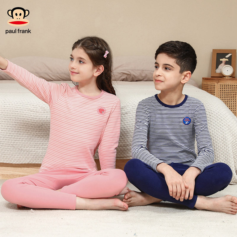 大嘴猴青少年儿童秋衣秋裤套装中大童加厚羊羔绒男女童保暖内衣-7 39.9元