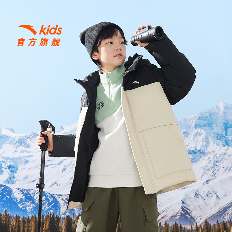 雪壳热返安踏儿童男童羽绒服三防外套2025冬季新款加厚保暖上衣 389元