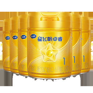 官方正品28天新鲜|飞鹤星飞帆卓睿1段乳铁蛋白婴儿牛奶粉750g*6罐