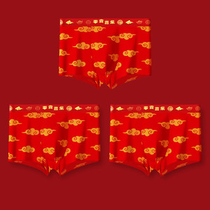 恒源祥儿童本命年红色内裤纯棉2026马年青少年大童12岁男童平角裤