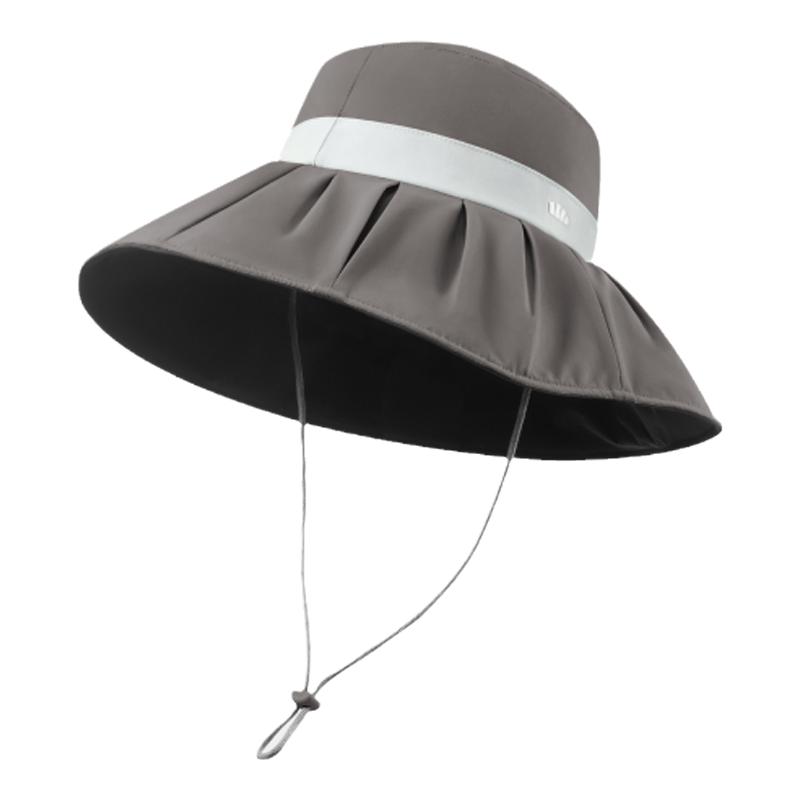 蕉下贝壳渔夫帽丝绒黑胶防晒大帽檐女款户外防紫外线遮阳太阳帽子 214元