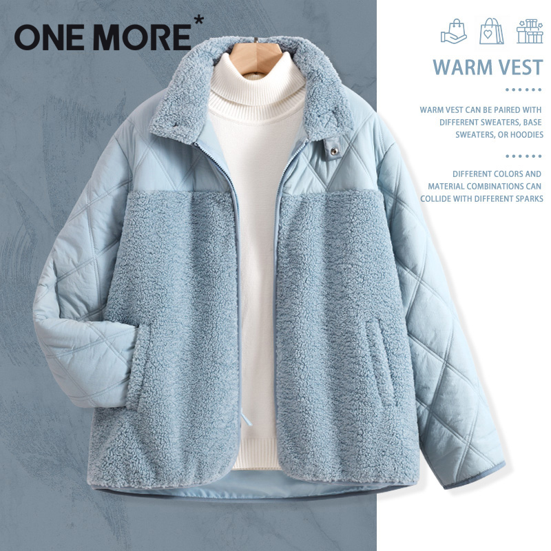 one more羊羔毛棉服女秋冬季2025年新款小个子棉袄加厚夹棉外套Y 45.81元