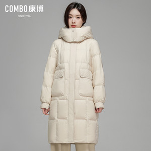 combo康博羽绒服女中长款冬季新款休闲加厚鸭绒保暖外套防寒服女