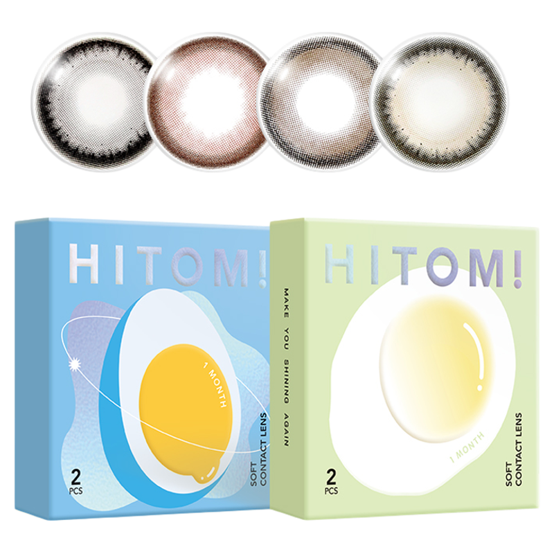 HITOMI希多蜜鹅蛋美瞳月抛2片自然混血大小直径彩色隐形近视眼镜 39元