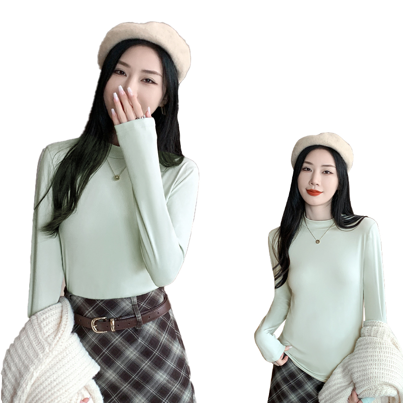 one more半高领打底衫女秋冬季2025年新款磨毛发热保暖内搭上衣Y 27.51元