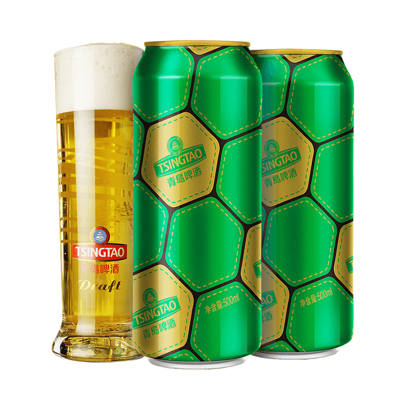 青岛啤酒经典超值推荐足球罐系列500ml*12听*2箱整箱包邮 92.1元