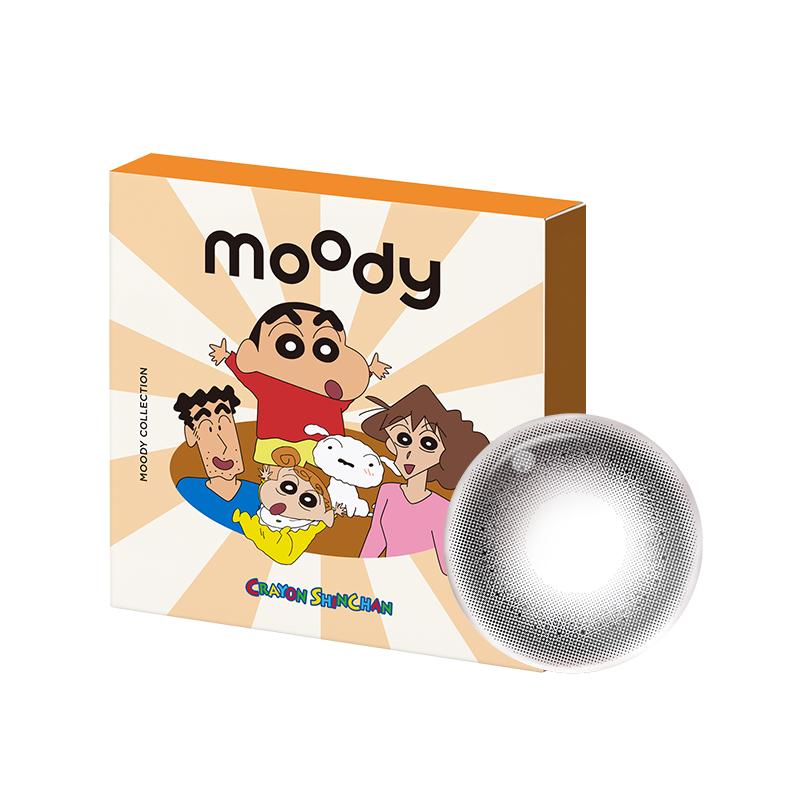 领限时券moody美瞳月抛蜡笔小新联名芝麻团子彩色隐形眼镜2片zb 30.9元