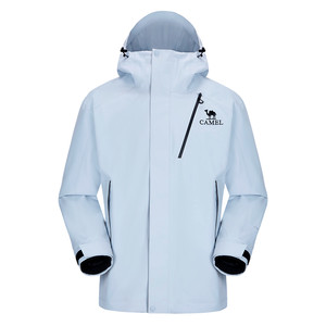 骆驼王者凯甲Evo冲锋衣三合一男女2025新款旗舰蓝外套防水登山服