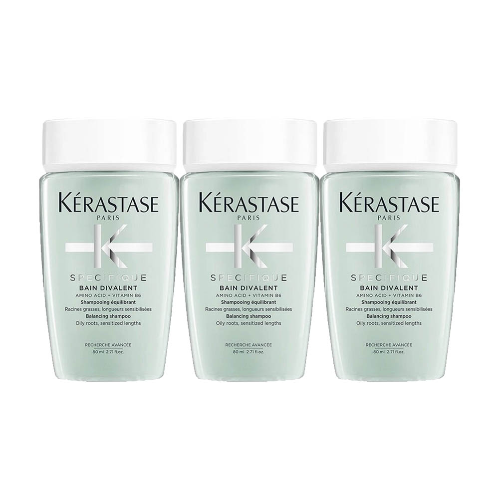 【自营】卡诗洗发水双重功能80ml清爽控油无硅油洗发露*3 67.4元