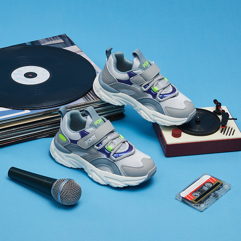 pony童鞋儿童跑步鞋男童女童运动鞋网面透气宝宝鞋时尚百搭学生鞋