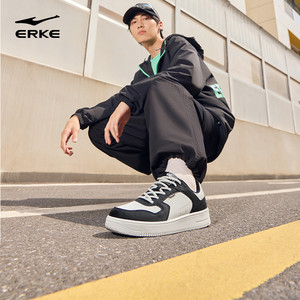 雾竹鸿星尔克板鞋小白鞋冬季新款鞋子黑白经典男鞋厚底休闲运动鞋